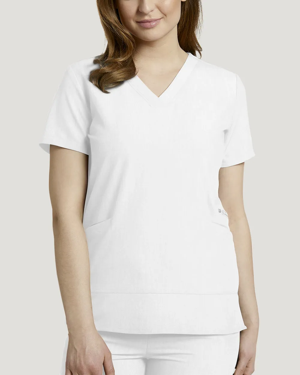 796 White Cross V-Tess Women's V-Neck Top With Zip Pocket