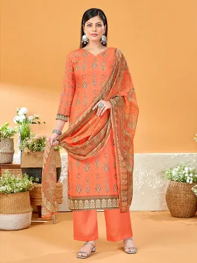 Alok Cotton Printed Unstitched Suit Material with Dupatta for Ladies