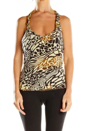 Animal Print Silk Halter Top