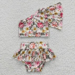 baby floral tops bummies sets GBO0157