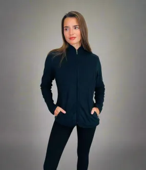 Black Funnel Neck Activewear Fleece