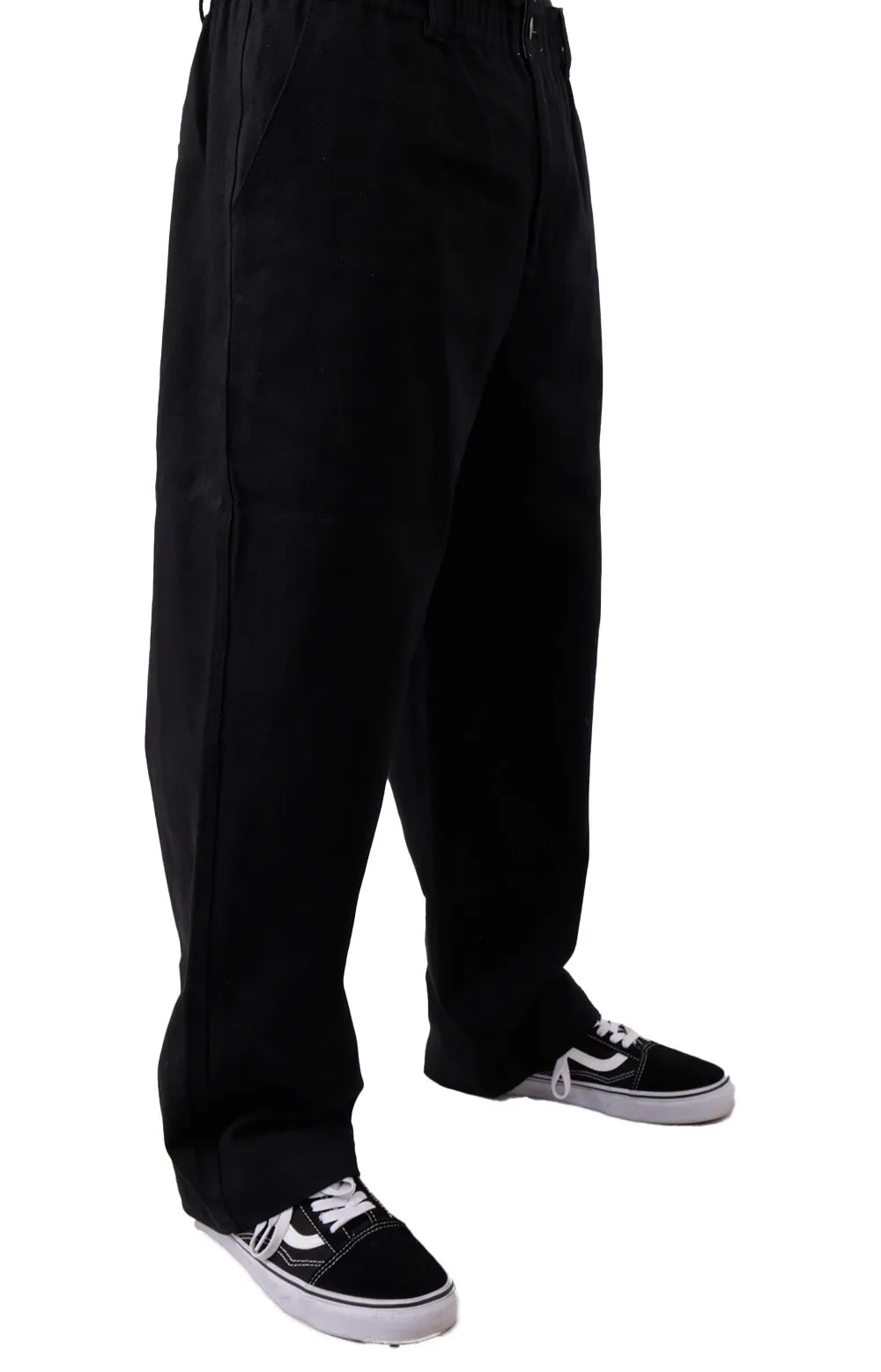 Butter Goods Cotton Twill Wide Leg Trousers - Black