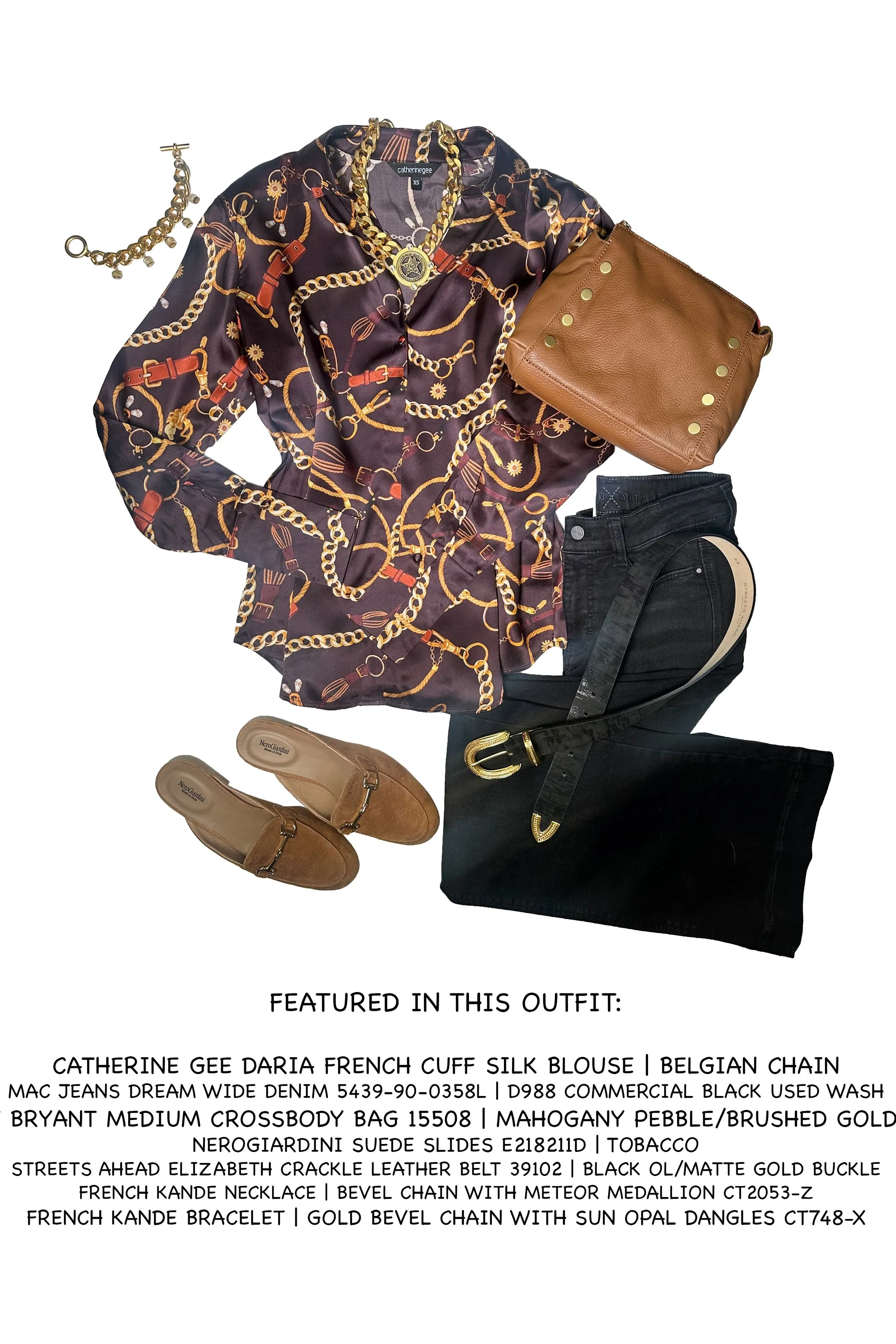 Catherine Gee Daria French Cuff Silk Blouse | Belgian Chain