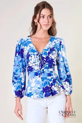 Cosette Front Tie Peplum Top