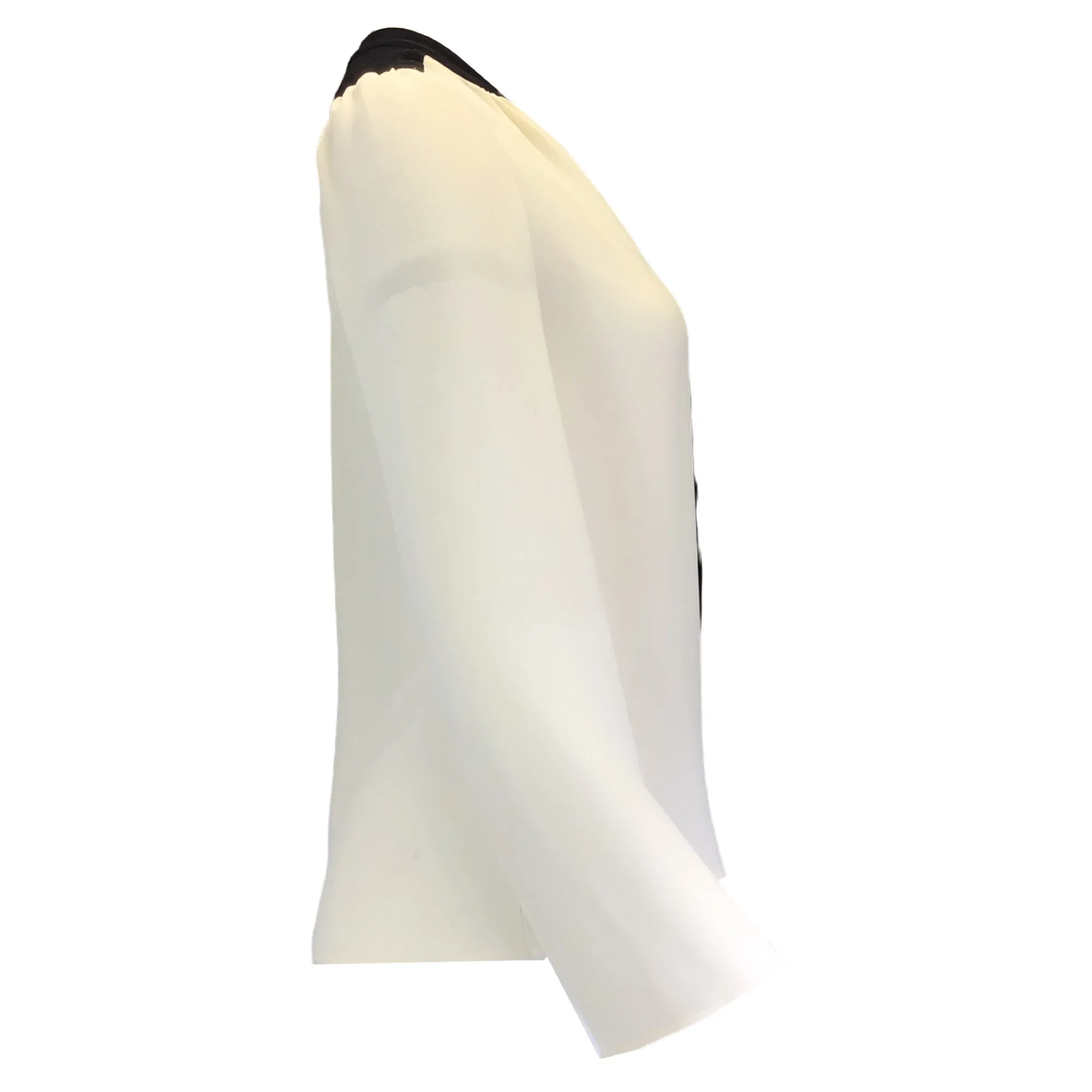 Derek Lam Ivory / Black Long Sleeved Silk Blouse