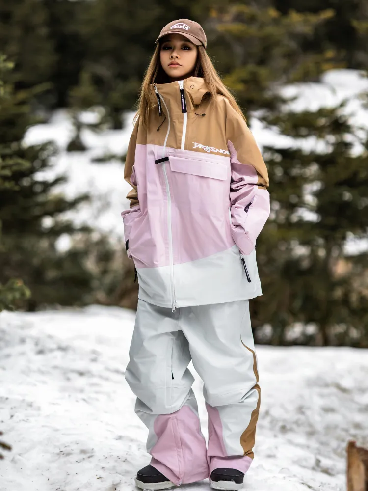 Drysnow Pink Patchwork 3L Ski Jacket - Unisex