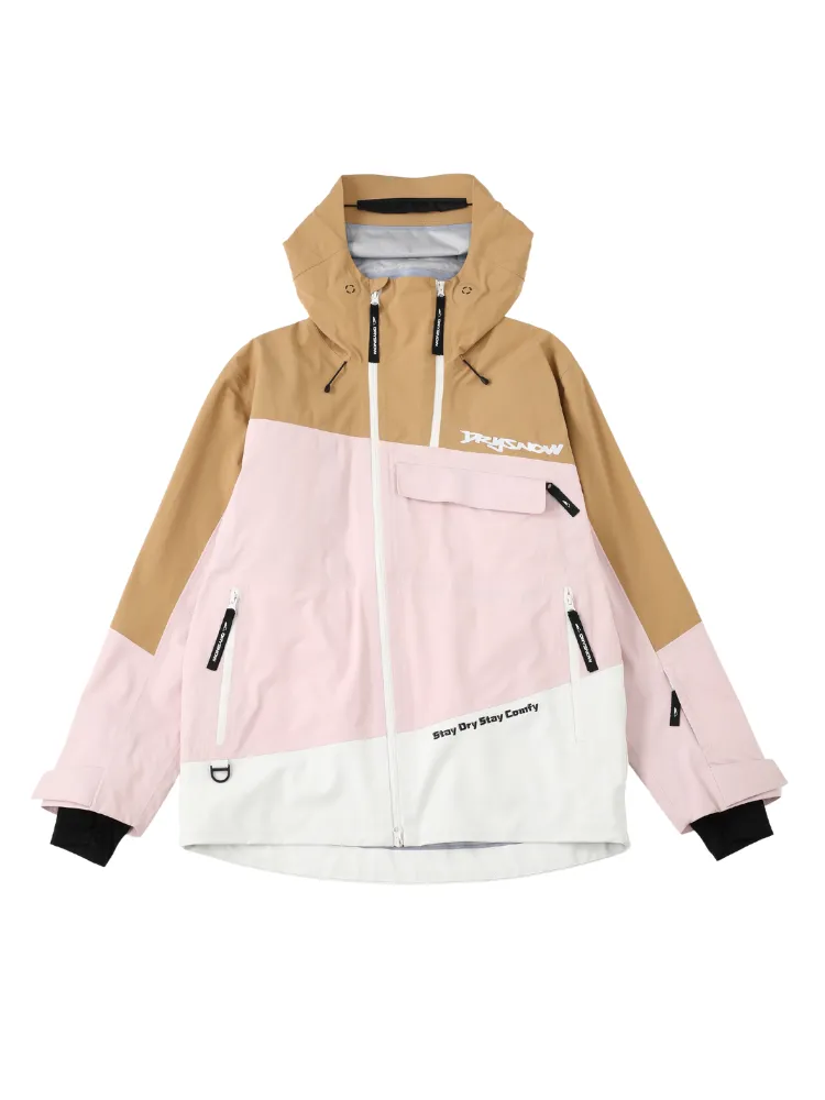 Drysnow Pink Patchwork 3L Ski Jacket - Unisex