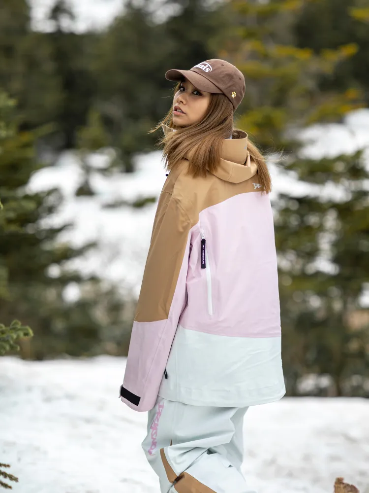 Drysnow Pink Patchwork 3L Ski Jacket - Unisex