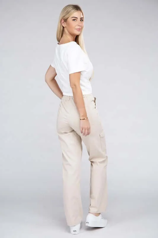 Everyday Wear Elastic-Waist Cargo Pants