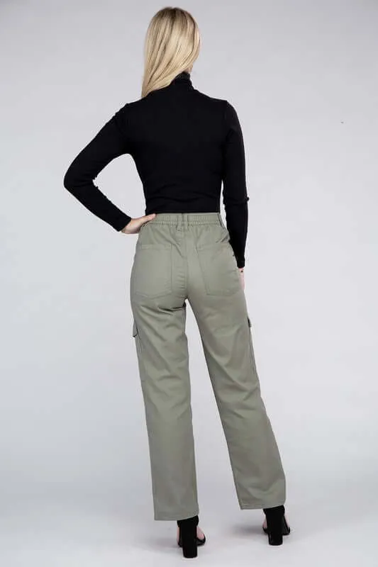 Everyday Wear Elastic-Waist Cargo Pants