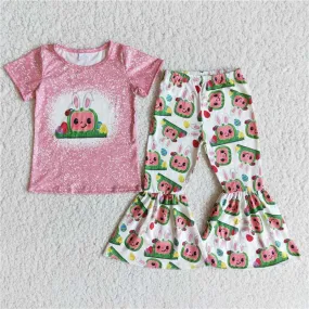 girls cartoon tops bottoms set E9-13