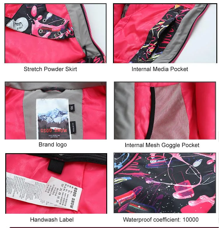 GSOU SNOW Womens Skiing Jacket - Waterproof / Windproof