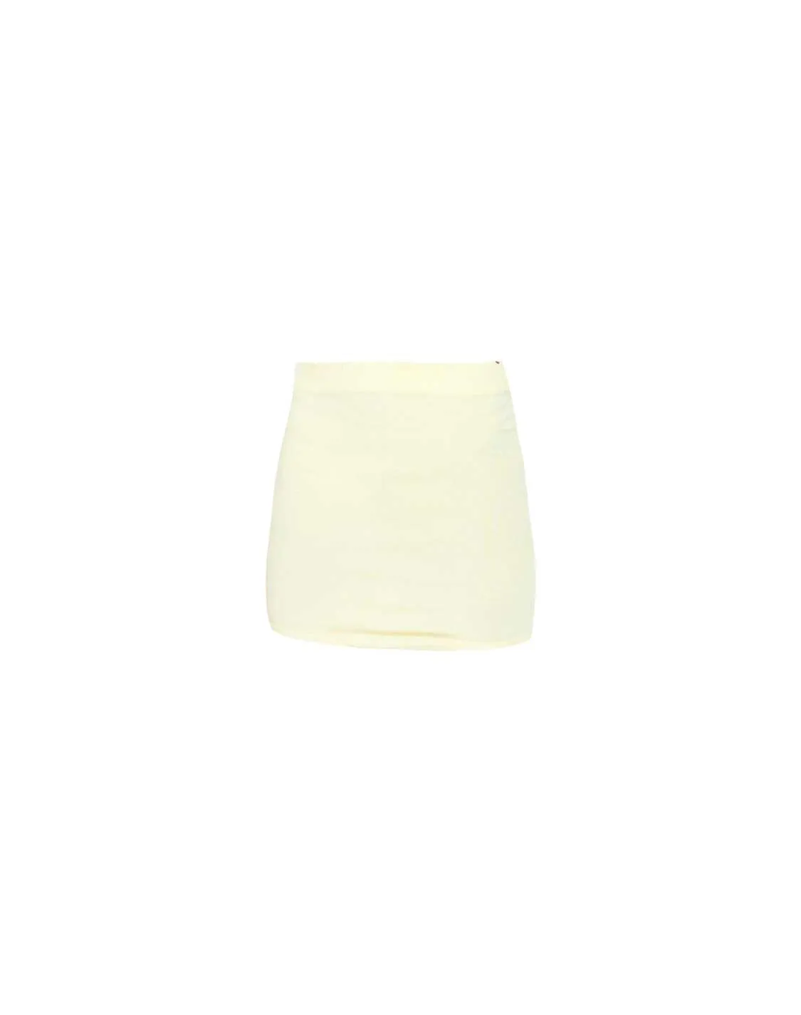 High Waisted Curved Hem Mini Skirt