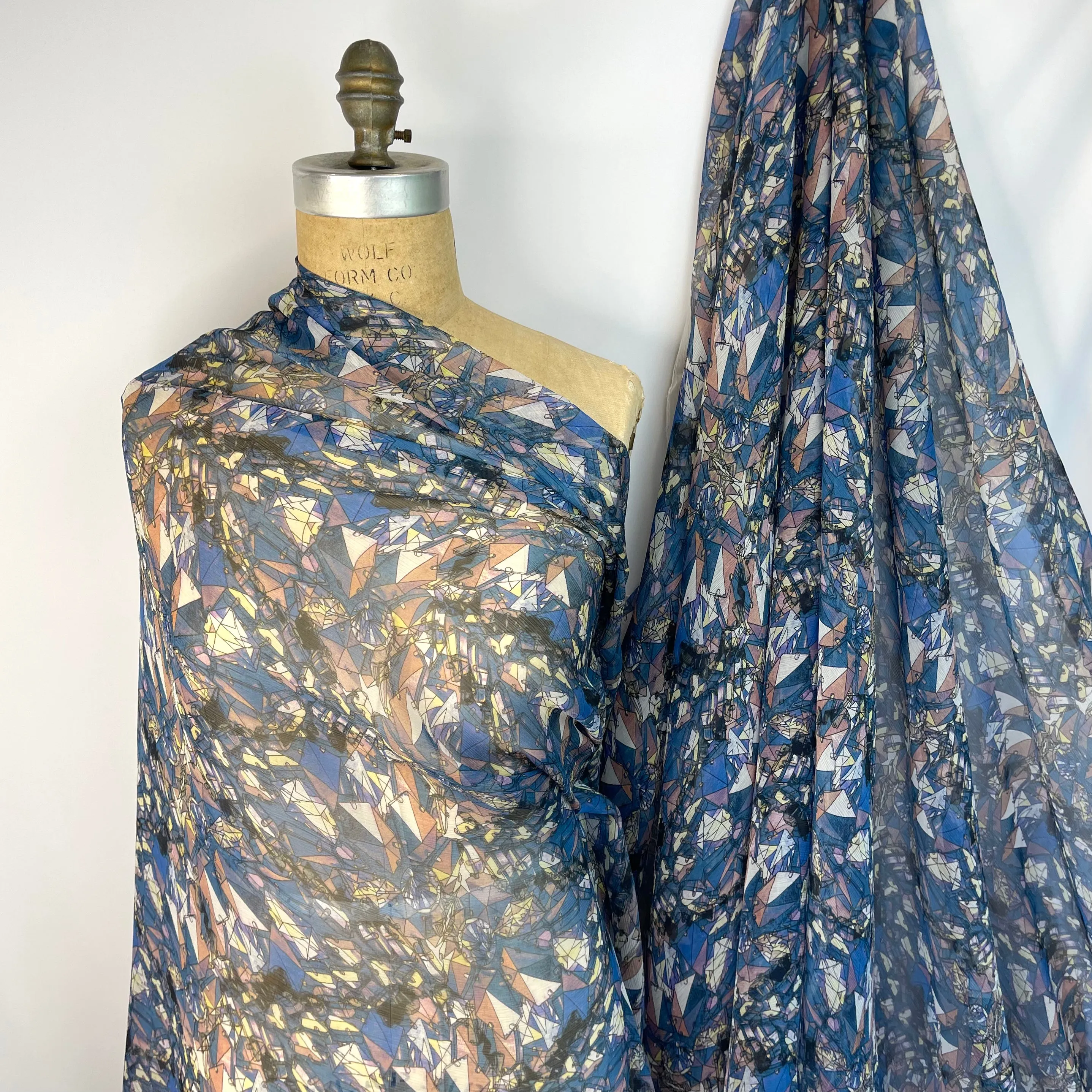 Kaleidoscope City Crinkle Silk Chiffon