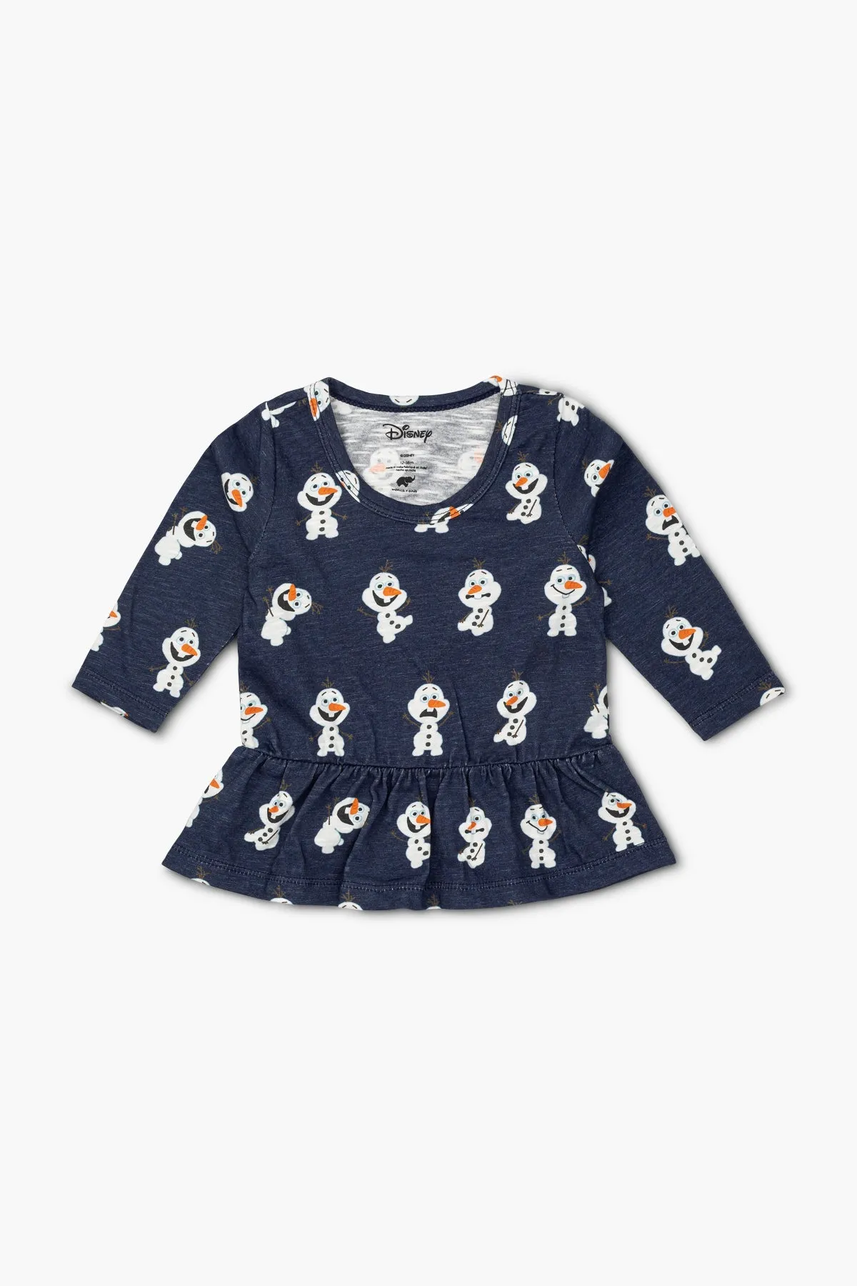 Long Sleeve Peplum Tee_Disney's Frozen Olaf