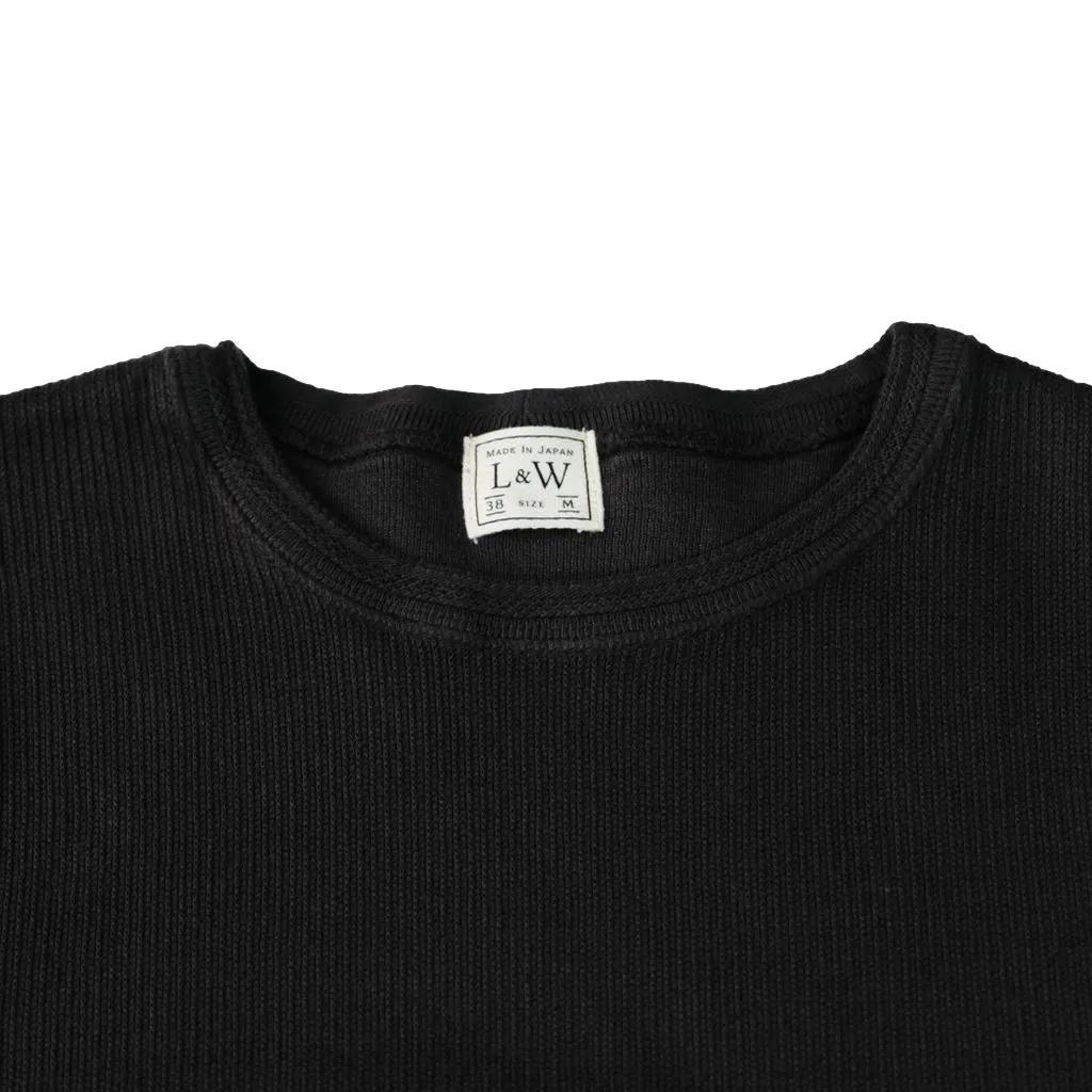 Loop & Weft Classic Royal Rib Knit Crewneck Thermal (Black)