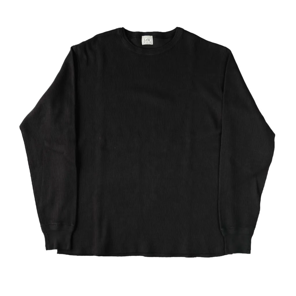 Loop & Weft Classic Royal Rib Knit Crewneck Thermal (Black)