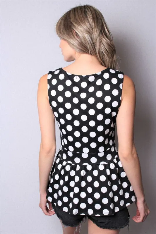 Maddie Polka Dot Peplum Top