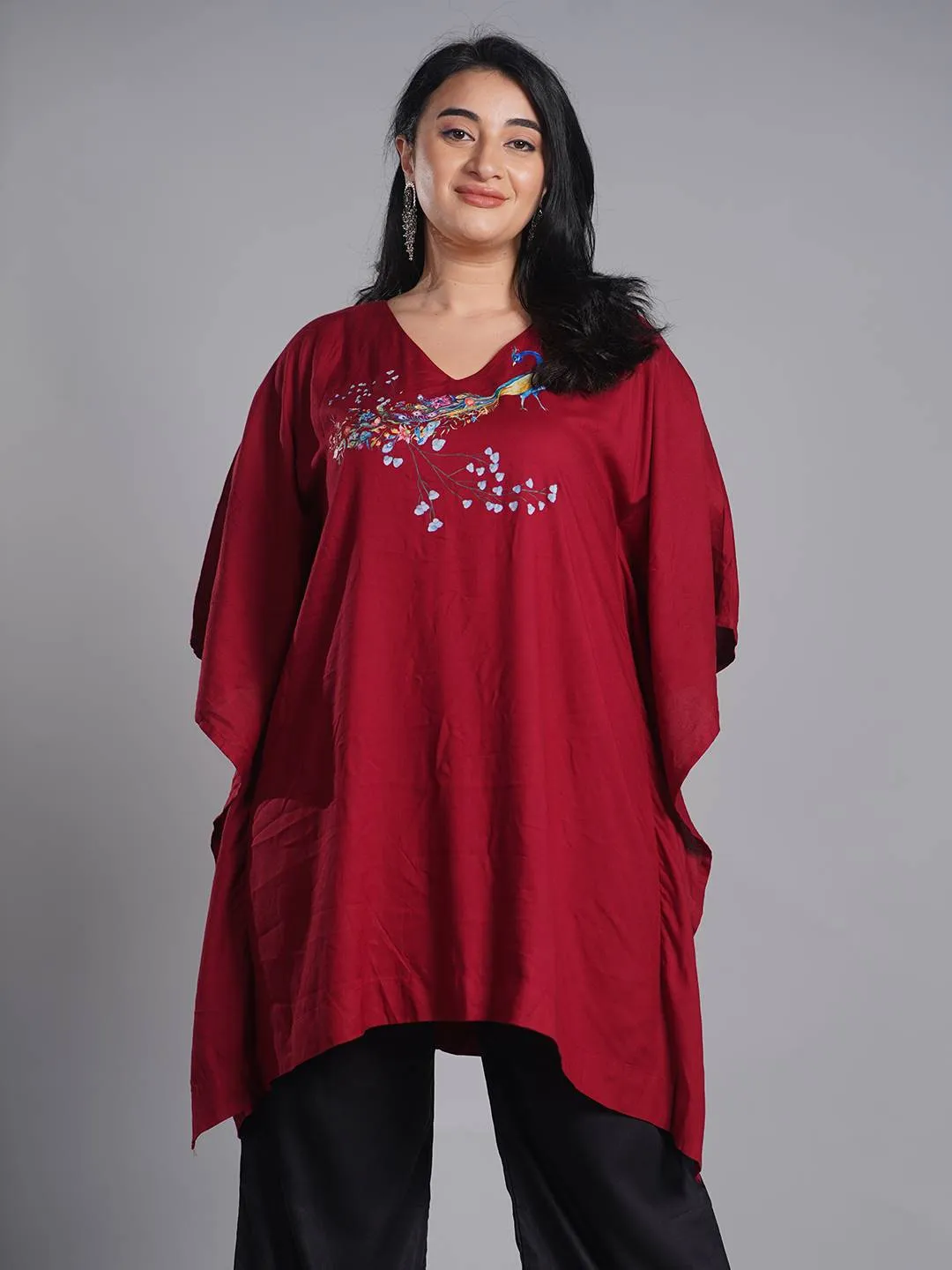 Maroon Kaftan Kurta - Morni