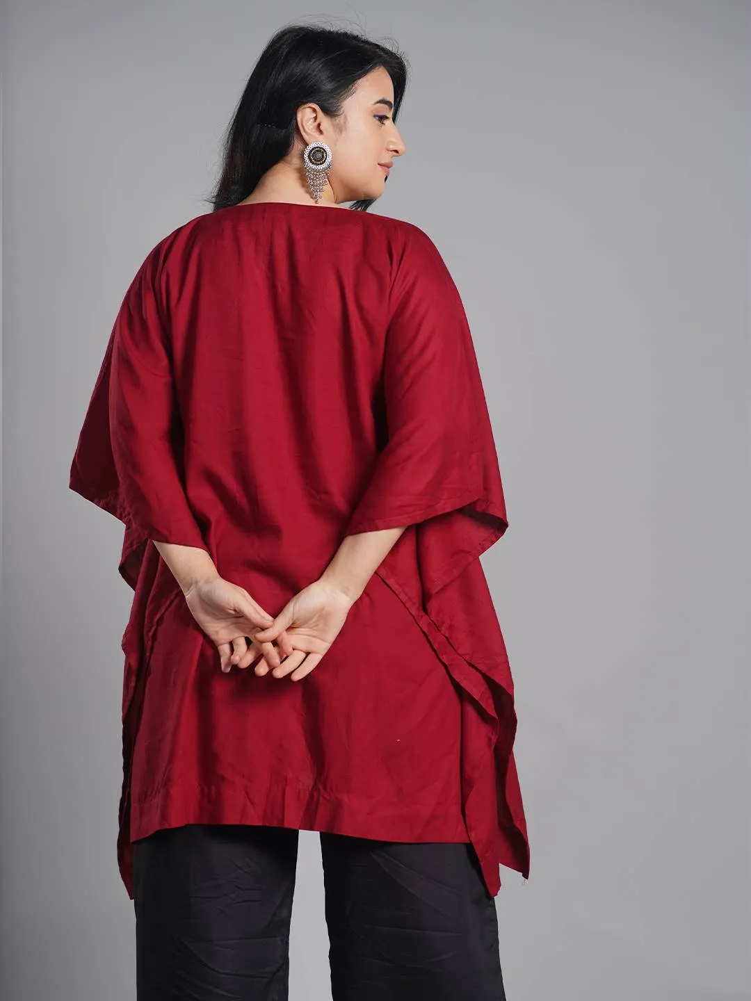 Maroon Kaftan Kurta - Morni