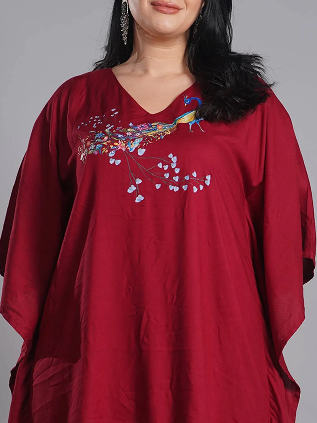 Maroon Kaftan Kurta - Morni