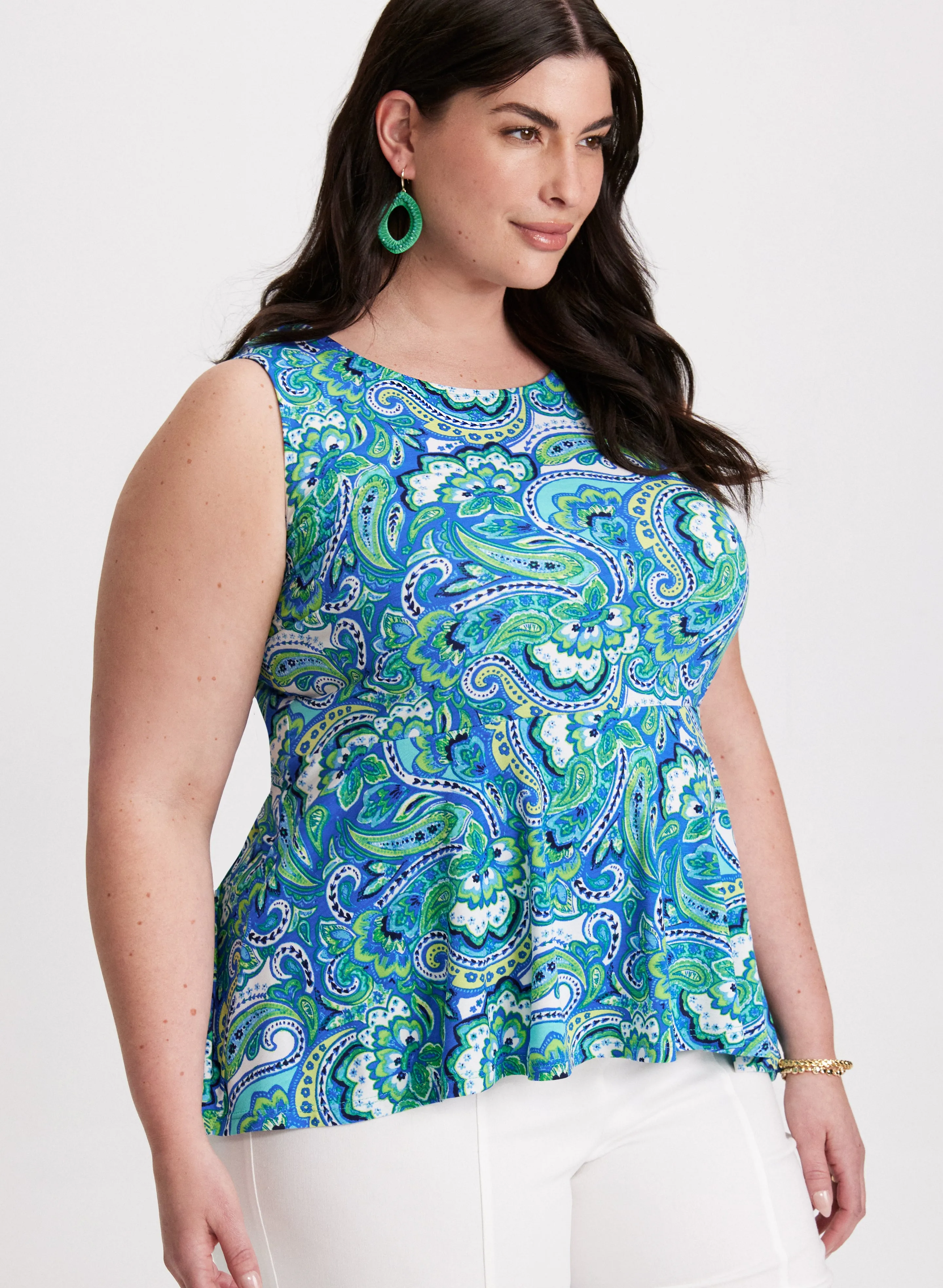 Peplum Paisley Top