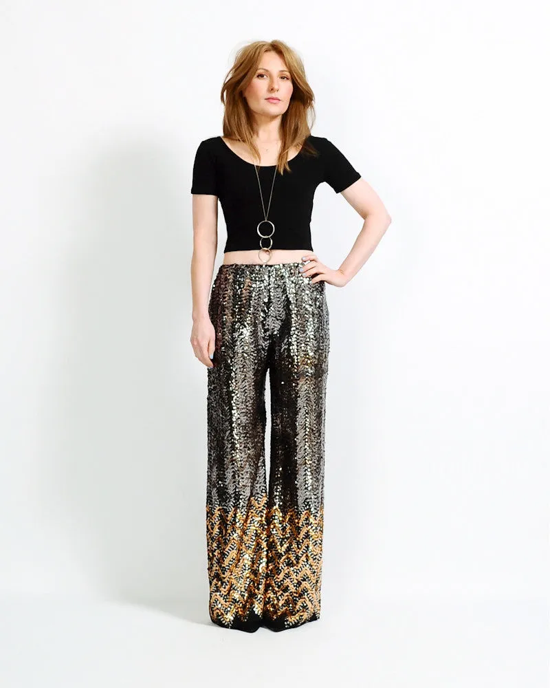 Sequin Wide Leg Pants