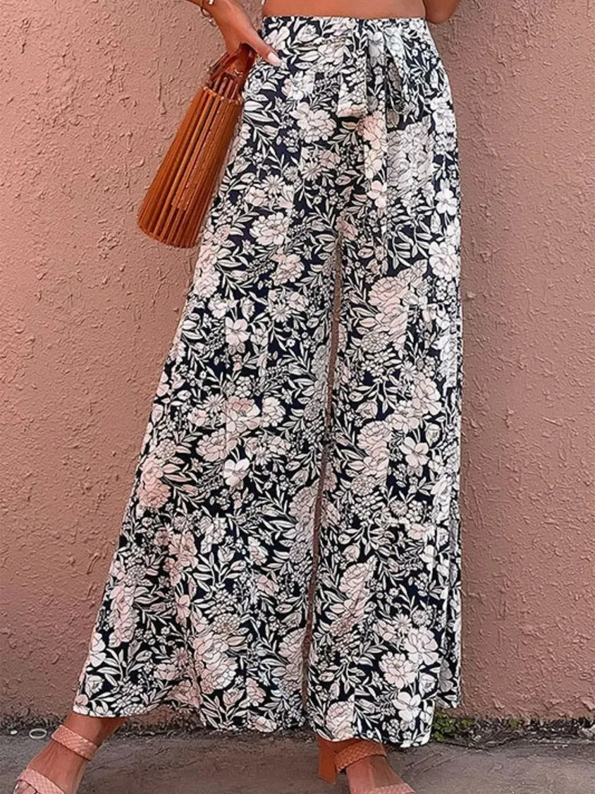 Vacation Floral Loose Wide Leg Pants CC32