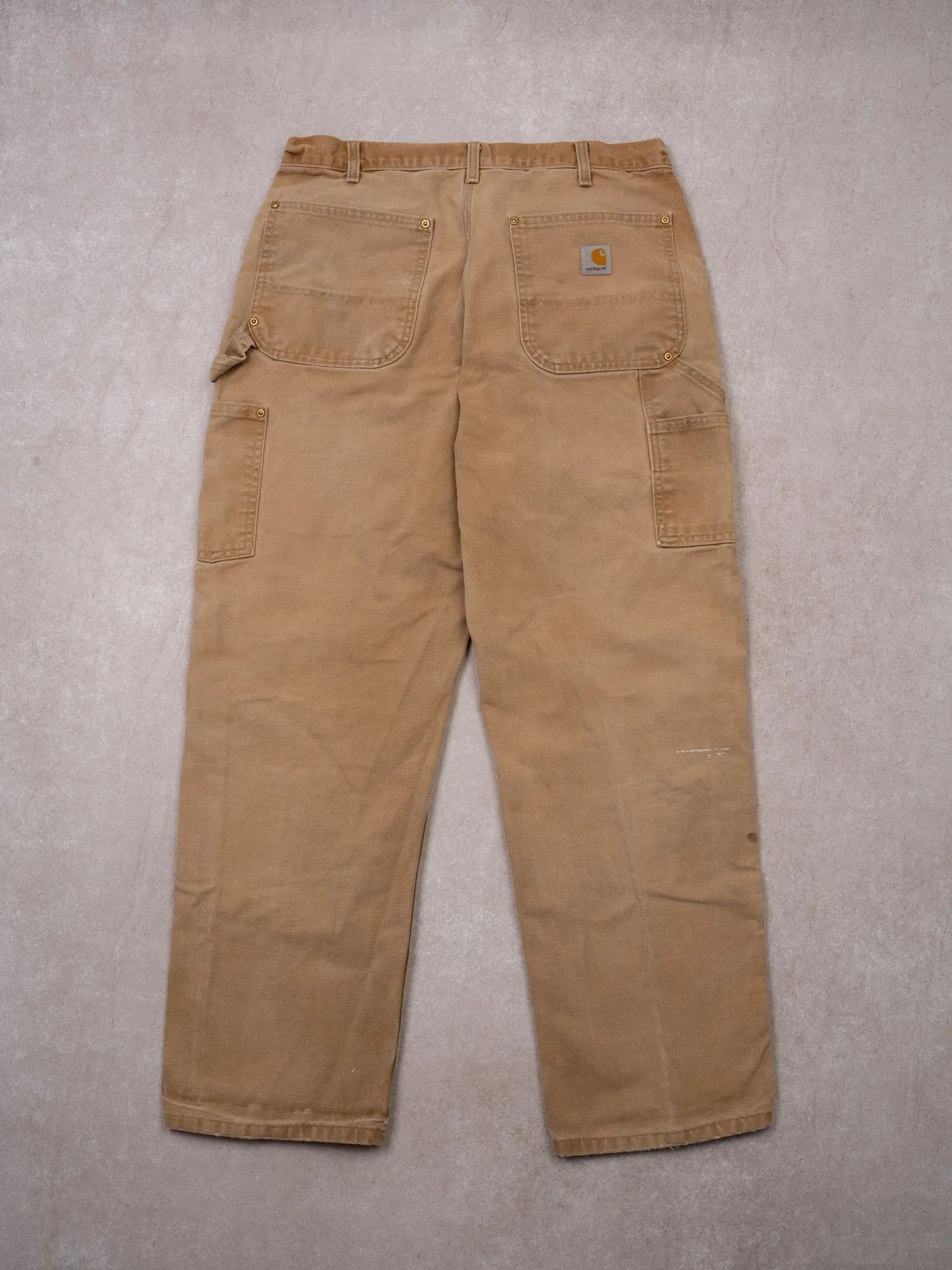 Vintage 90s Beige Carhartt Dungaree Double Knee Cargo Pants (32 x 30)