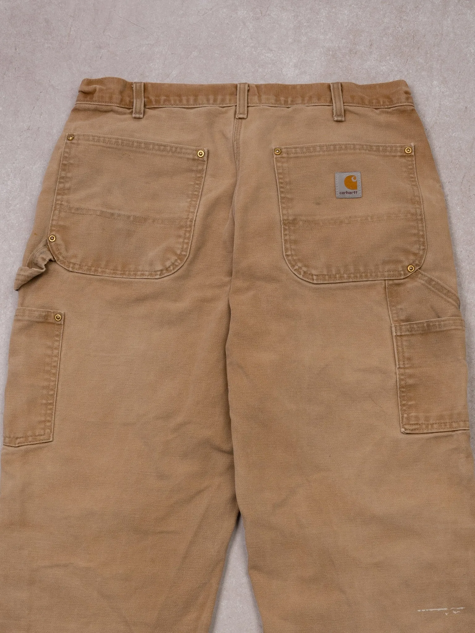 Vintage 90s Beige Carhartt Dungaree Double Knee Cargo Pants (32 x 30)