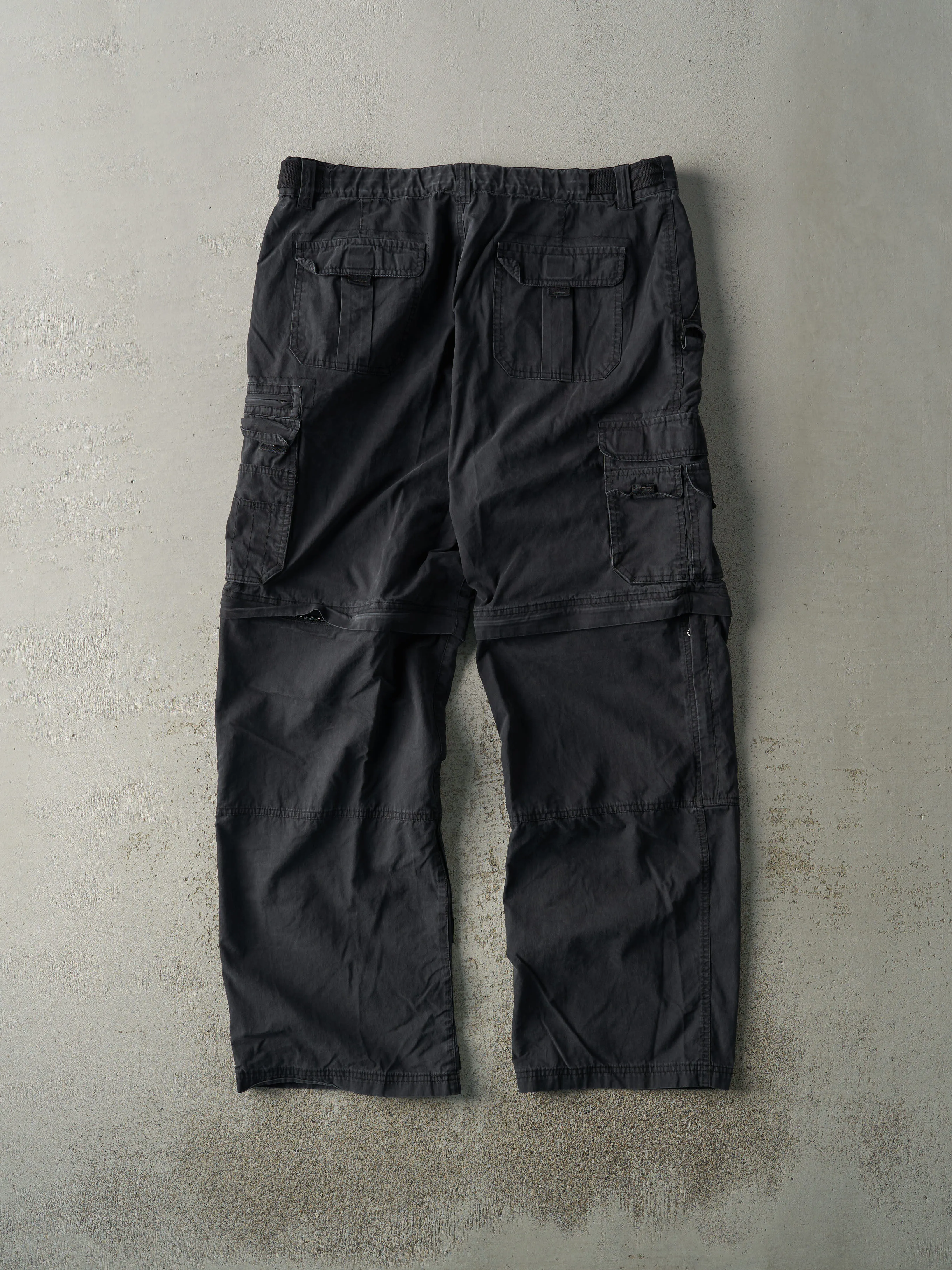 Vintage 90s Faded Black Zip Off Cargo Pants (38x32)