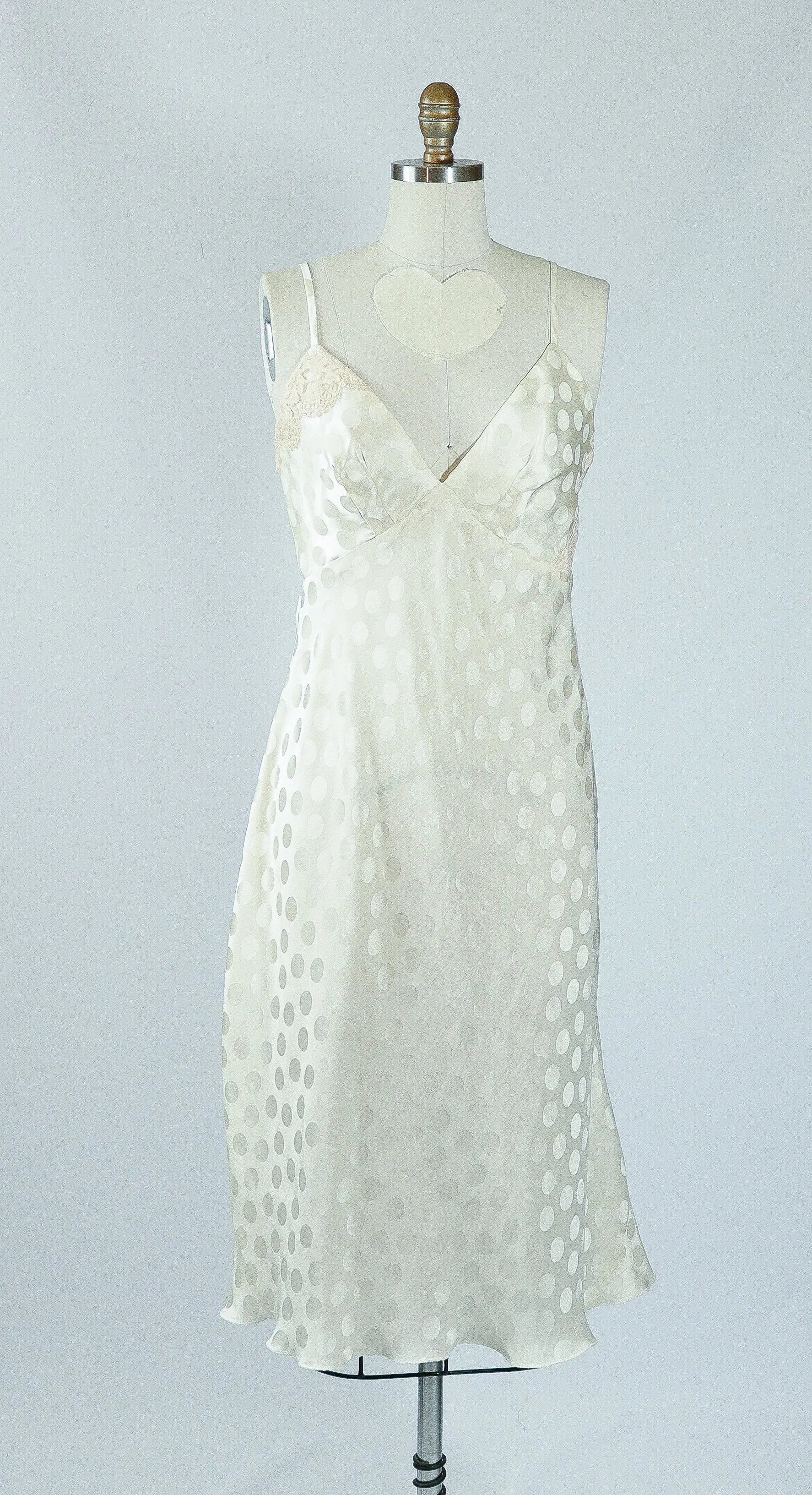 White Silk Bias Cut Full Slip