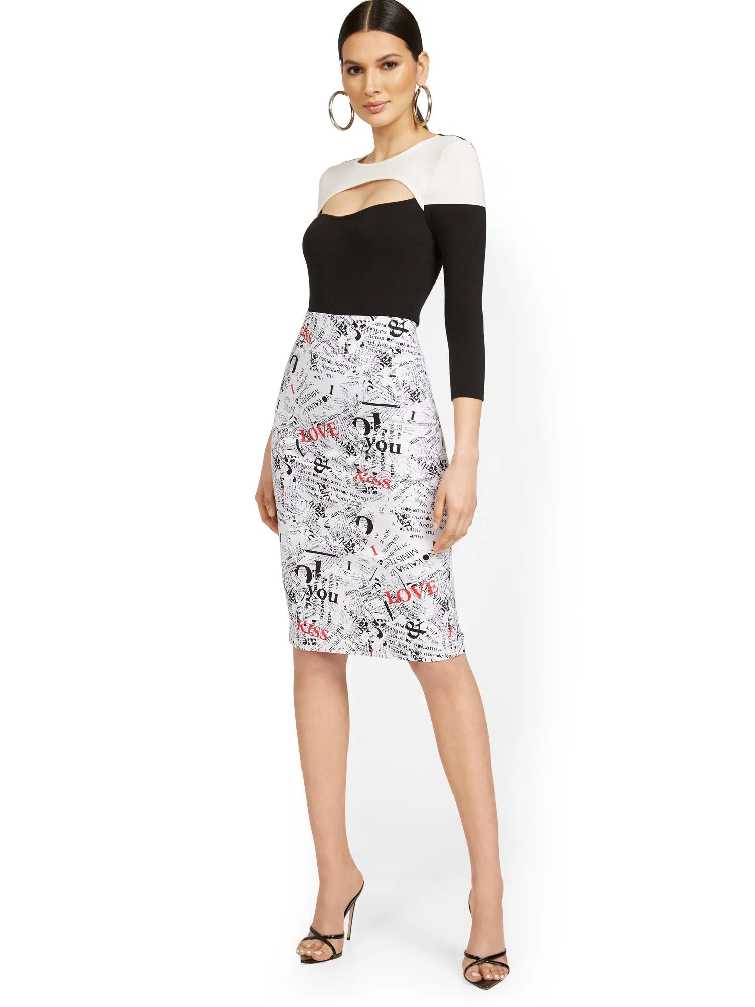 Whitney High-Waisted Pull-On Skirt - Love