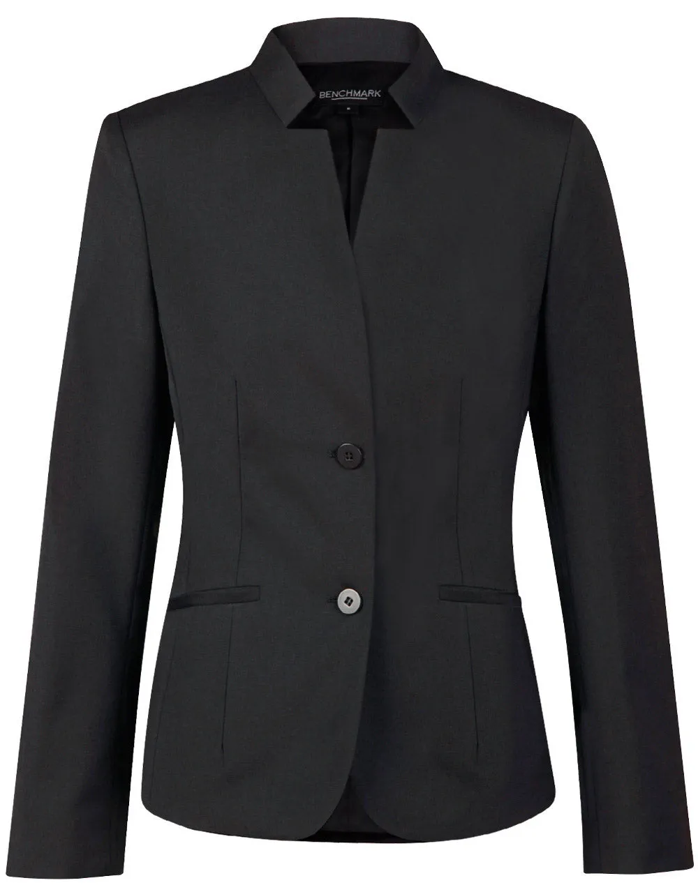 Winning Spirit Ladie's Wool Blend Stretch Reverse Lapel Jacket (M9202)