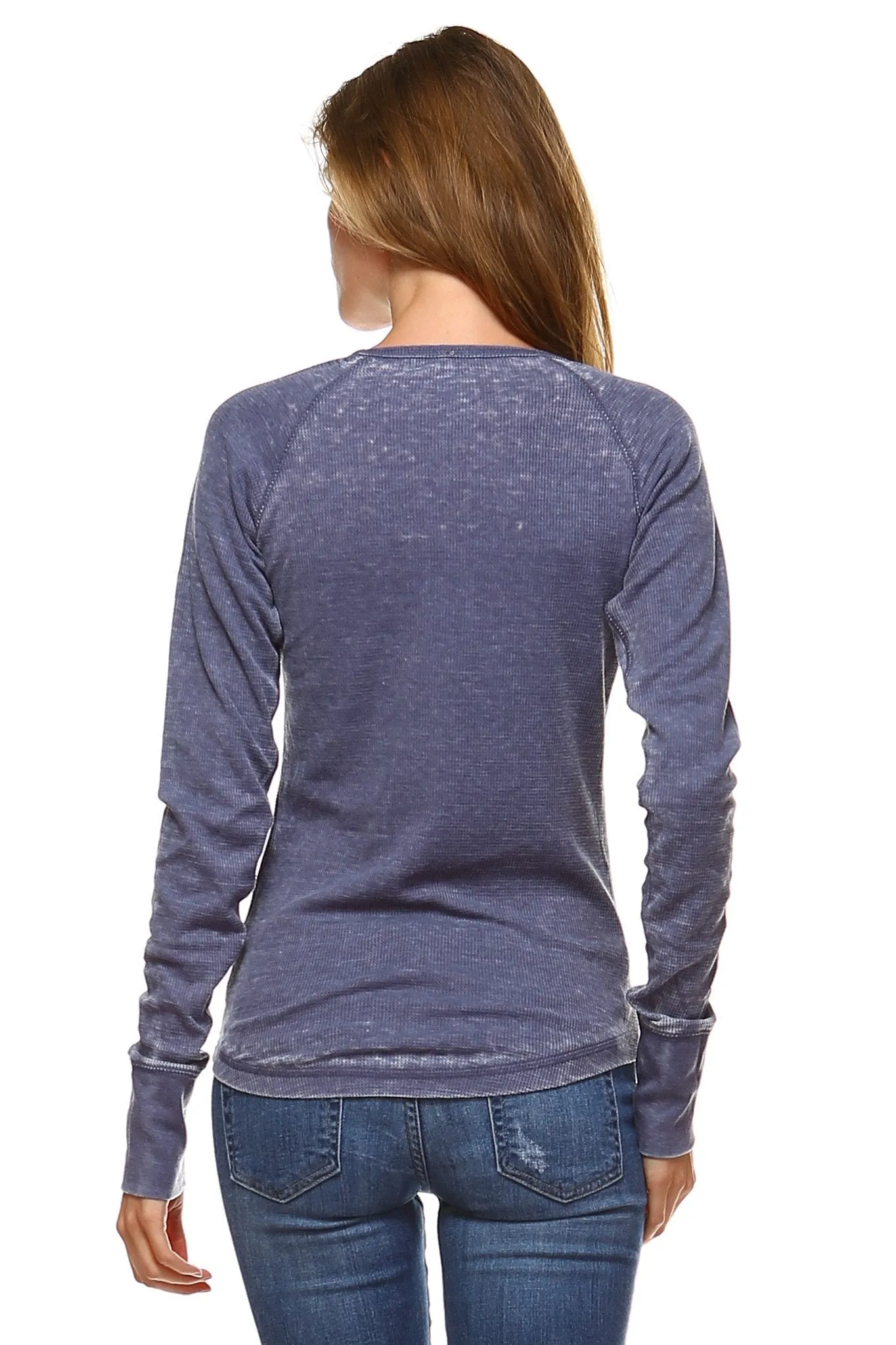 Women's Long Sleeve Thermal Mineral Wash Tops