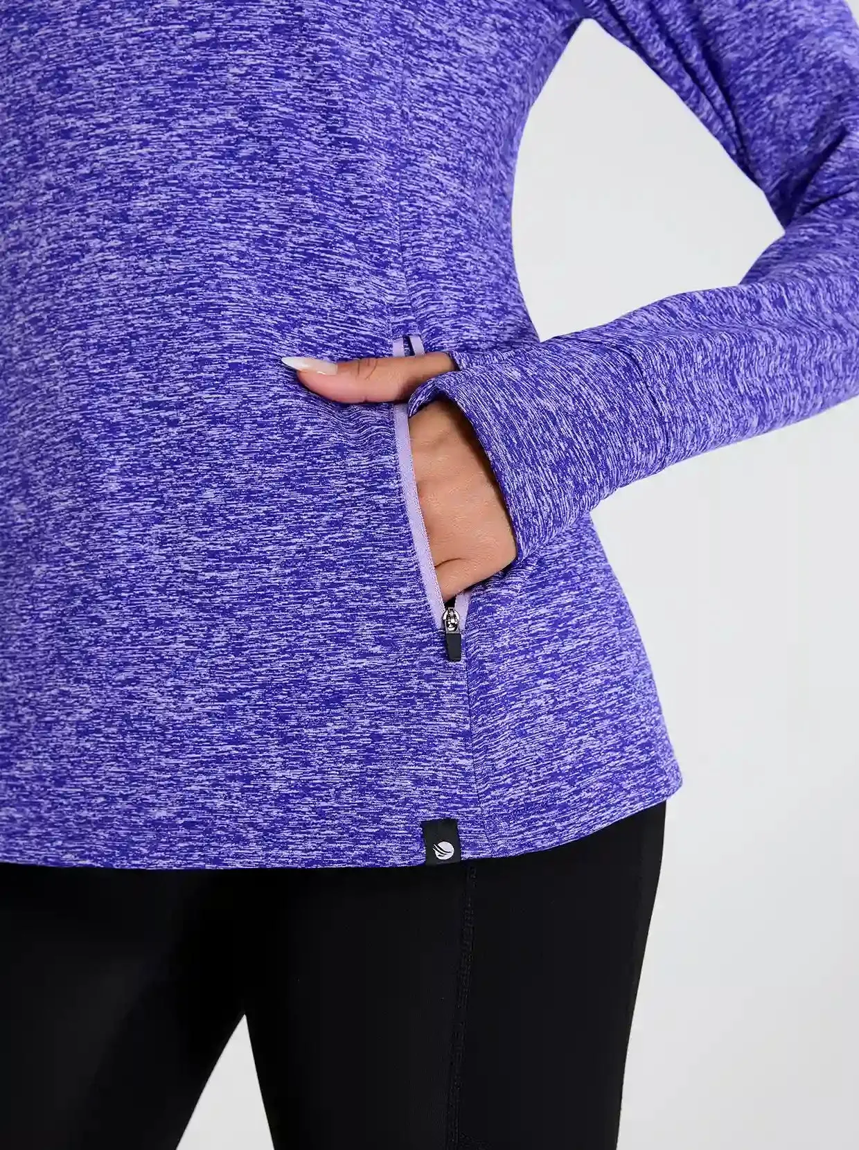 Women's Quarter-zip Fleece Top with thumb holes