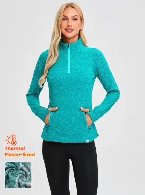 Women's Quarter-zip Fleece Top with thumb holes