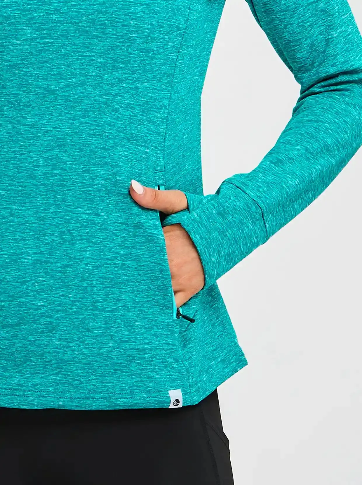 Women's Quarter-zip Fleece Top with thumb holes