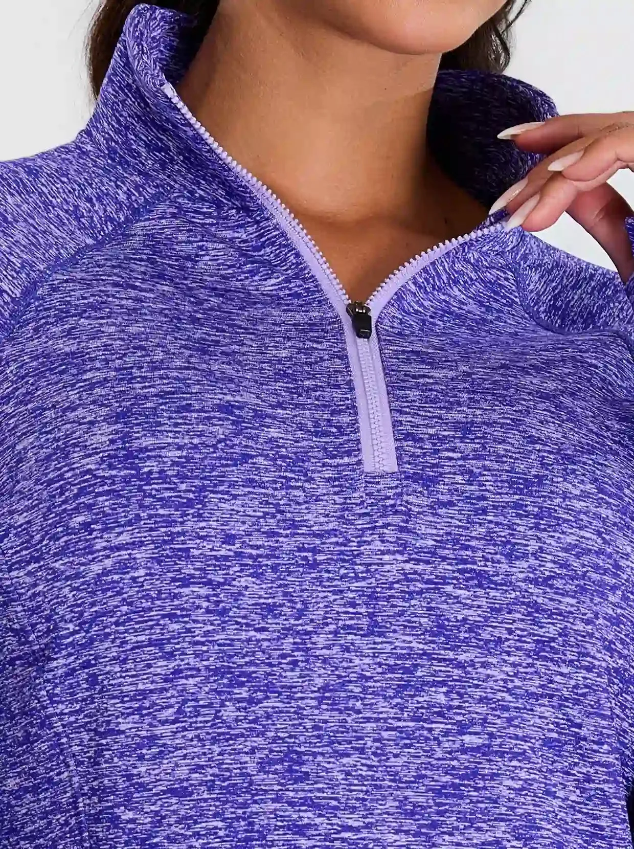 Women's Quarter-zip Fleece Top with thumb holes