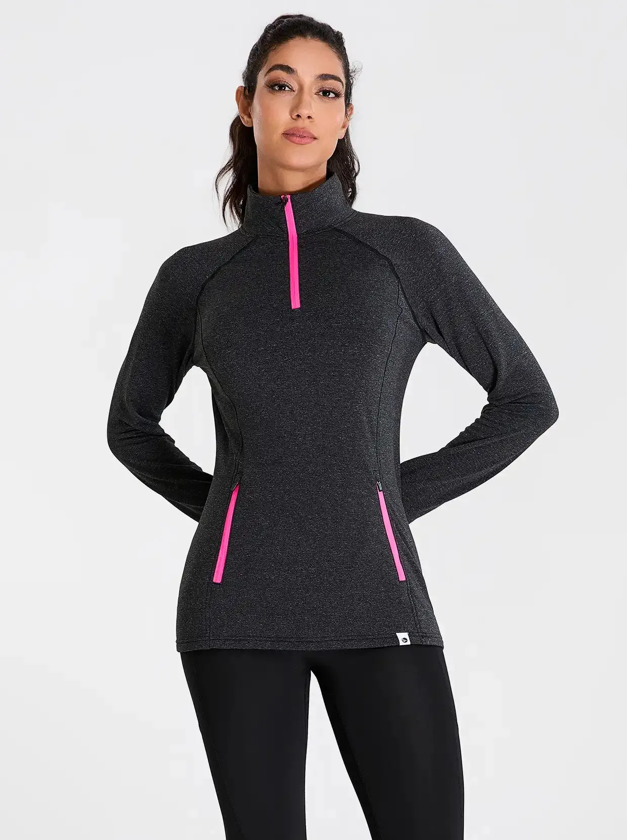 Women's Quarter-zip Fleece Top with thumb holes