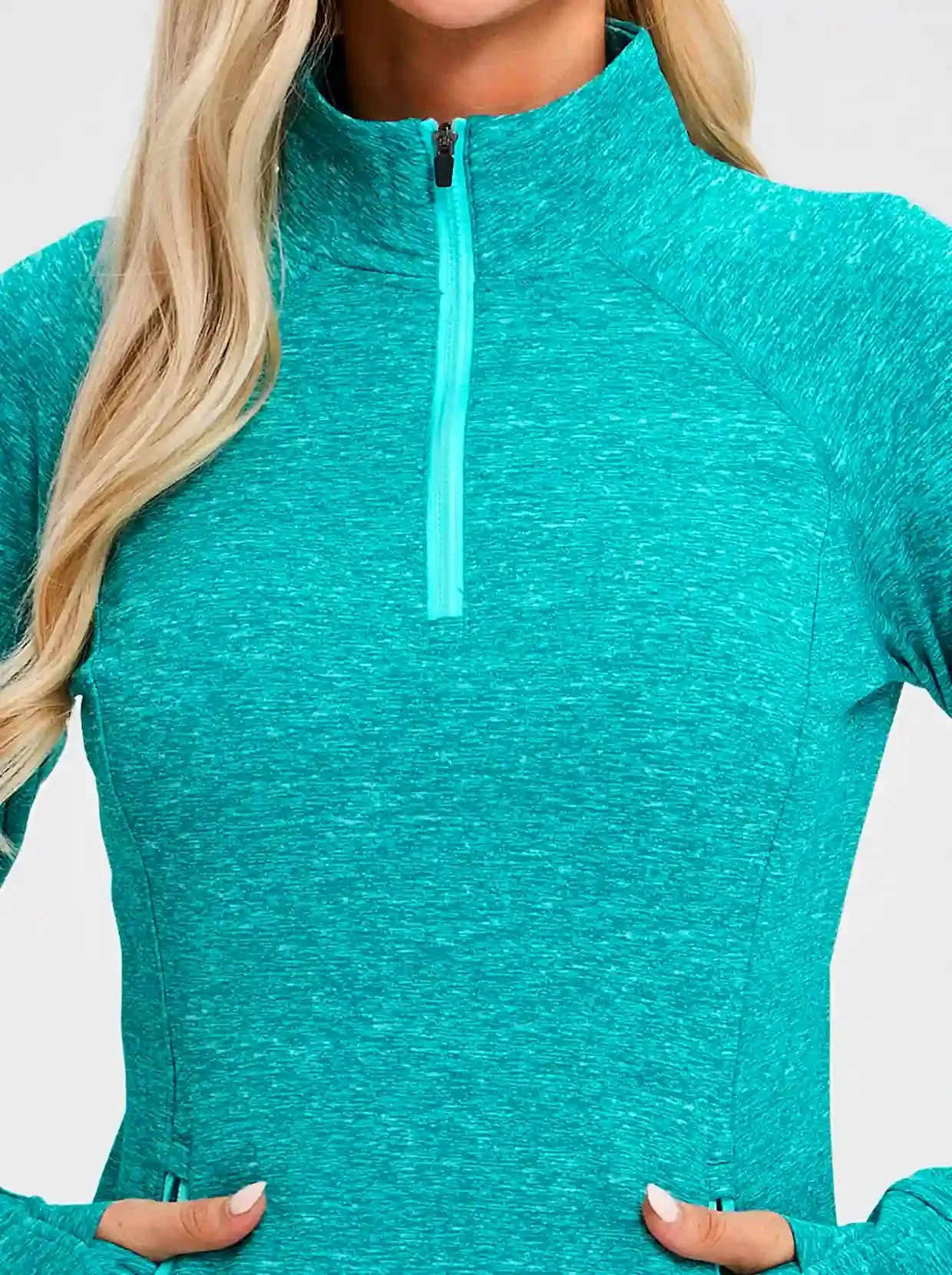 Women's Quarter-zip Fleece Top with thumb holes